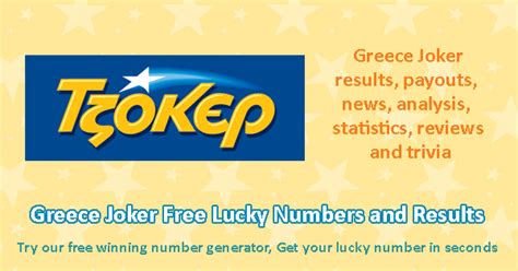 greek joker results|Joker Results : Greece Lottery .